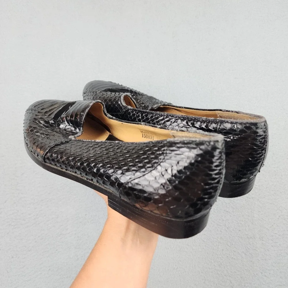 Giorgio Brutini Shoes Mens Size 10M Black Genuine Snake Leather Oxford Dress
